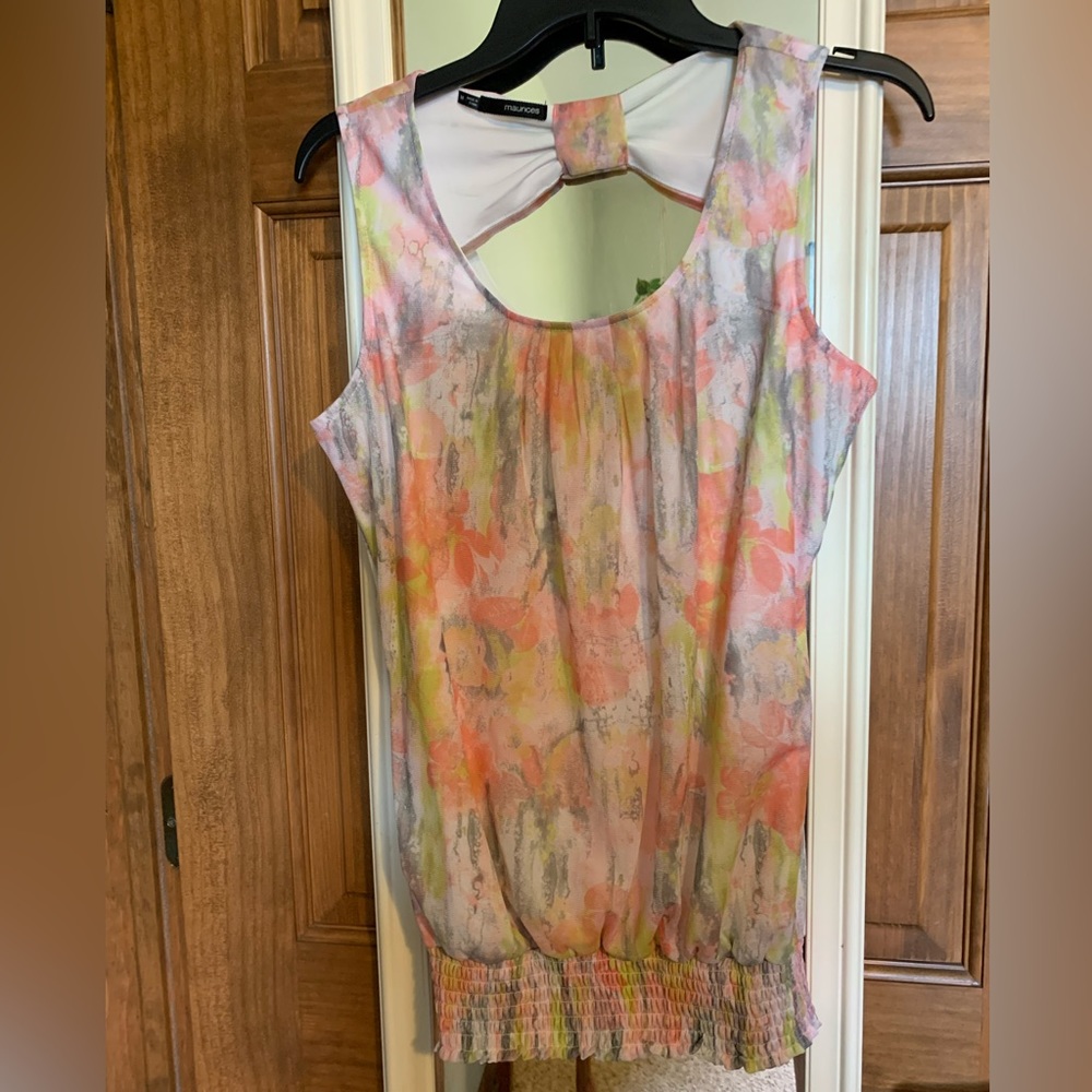 Maurices medium dress blouse tank with bow back. NWOT